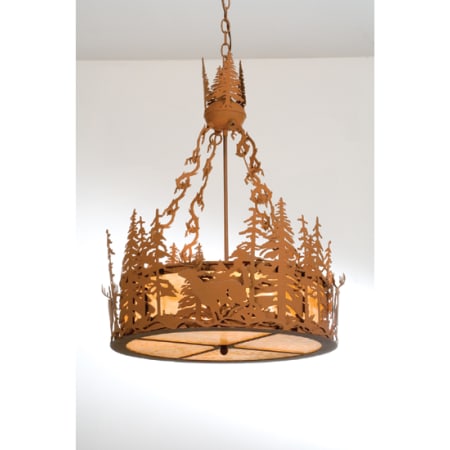 Meyda Tiffany 4 Light 22" Wide Mini Pendant with Handmade Shade Earth