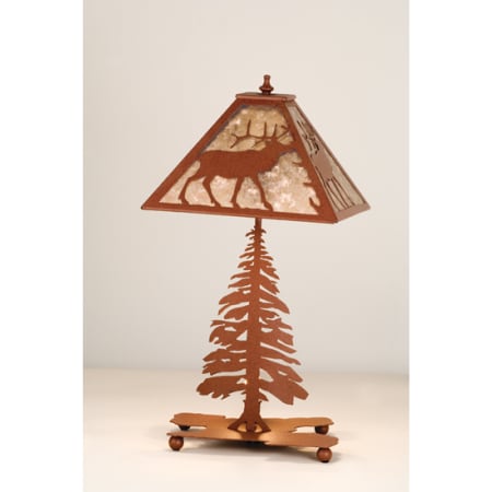 Meyda Tiffany Two Light Table Lamp Rust