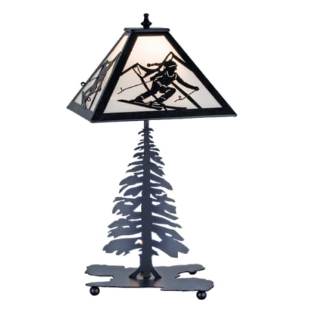 Meyda Tiffany Winter Ski Craftsman / Mission Two Light Table Lamp Rustic / Black