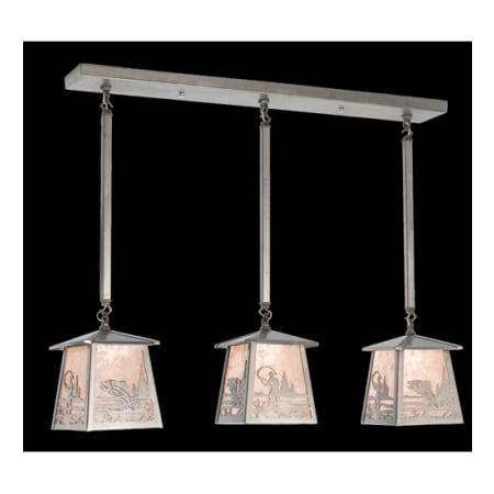Meyda Tiffany 3 Light 37" Wide Linear Pendant with Handmade Shade Steel