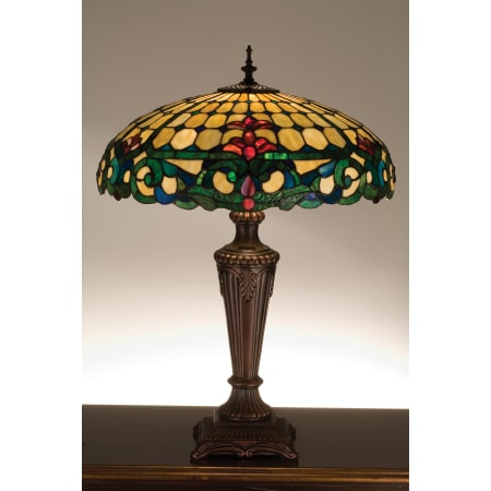 Meyda Tiffany Stained Glass / Tiffany Table Lamp from the Studio Classics Collection Mahogany Bronze