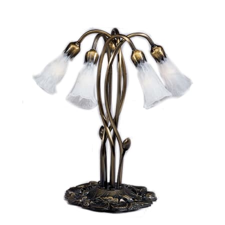 Meyda Tiffany Stained Glass / Tiffany Table Lamp from the Lilies Collection White