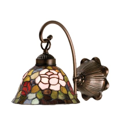 Meyda Tiffany 8" Wide Single Light Wall Sconce with Stained Glass Shade Mahogany Bronze