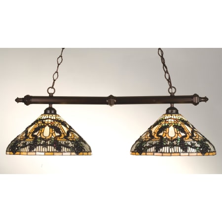 Meyda Tiffany Stained Glass / Tiffany Island / Billiard Fixture from the Jeweled Grape Collection Mahogany Bronze