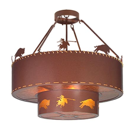 Meyda Tiffany 8 Light 36" Wide Pendant with Handmade Shade Rust