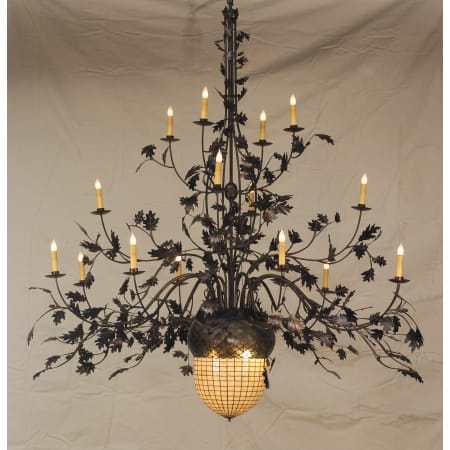Meyda Tiffany 18 Light Up / Down Lighting Chandelier from the Acorn & Oak Leaves Collection Antique Copper