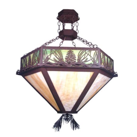 Meyda Tiffany 4 Light 32" Wide Pendant with Handmade Shade Café Noir