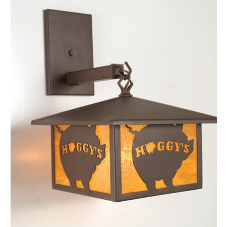 Meyda Tiffany 10" Wide Single Light Wall Sconce with Art Glass Shade Café Noir