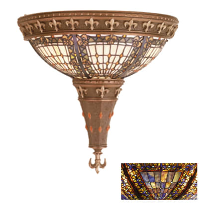Meyda Tiffany Stained Glass / Tiffany Two Light 17"h x 18"w Wall Washer Mahogany Bronze