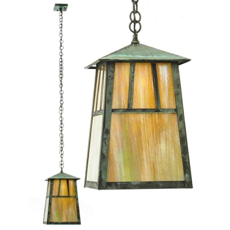 Meyda Tiffany Single Light 10" Wide Mini Pendant with Handmade Shade Verdi
