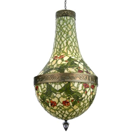 Meyda Tiffany 6 Light 35" Wide Pendant with Handmade Shade Antique Copper