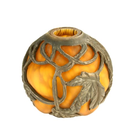 Meyda Tiffany Amber Glass Orb Shade from the Rose Collection Polished Brass