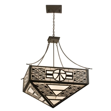 Meyda Tiffany 4 Light 41" Wide Pendant with Handmade Shade Sepia Vein