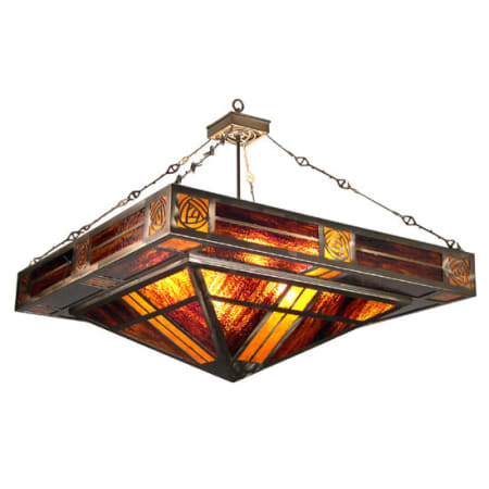 Meyda Tiffany 8 Light 51" Wide Pendant with Handmade Shade Antique Copper