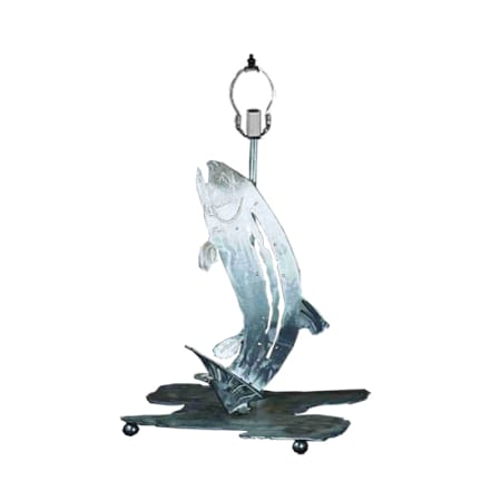 Meyda Tiffany Single Light Up Lighting Table Lamp Base from the Trout Collection Stainless Steel