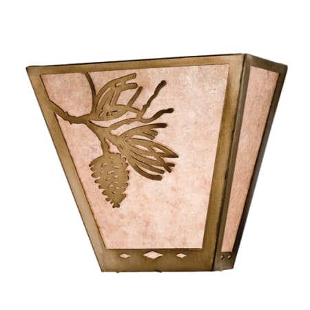 Meyda Tiffany 13" Wide 2 Light Wall Sconce with Mica Glass Shade Antique Copper