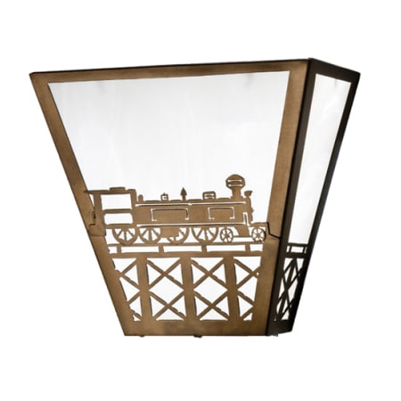 Meyda Tiffany 13" Wide 2 Light Wall Sconce with Art Glass Shade Antique Copper