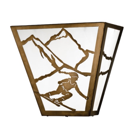 Meyda Tiffany 13" Wide 2 Light Wall Sconce with Art Glass Shade Antique Copper