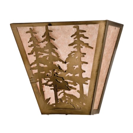 Meyda Tiffany 13" Wide 2 Light Wall Sconce with Mica Glass Shade Antique Copper