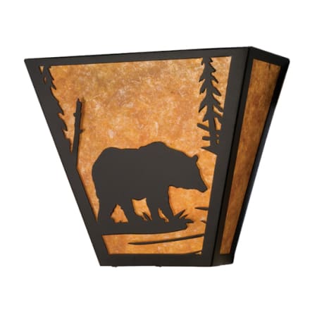 Meyda Tiffany 13" Wide 2 Light Wall Sconce with Mica Glass Shade Black
