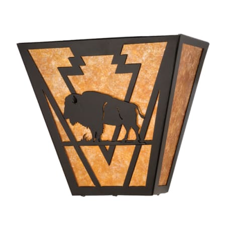 Meyda Tiffany 13" Wide 2 Light Wall Sconce with Mica Glass Shade Black