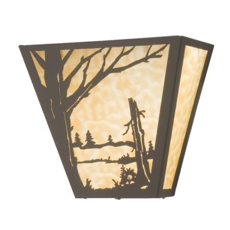 Meyda Tiffany 13" Wide 2 Light Wall Sconce with Mica Glass Shade Timeless Bronze