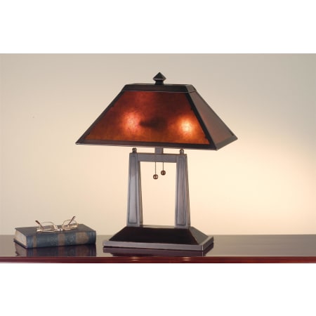 Meyda Tiffany Craftsman / Mission Table Lamp from the Bungalow Collection Tiffany Glass