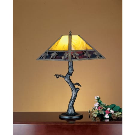 Meyda Tiffany Carved Branch Table Lamp from the Maple Leaf Collection Mahogany Bronze