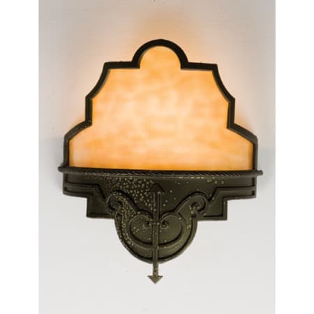 Meyda Tiffany 11" Wide Single Light Wall Sconce with Art Glass Shade Aged Brass