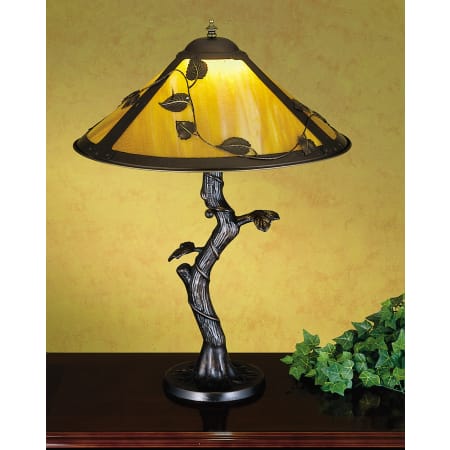 Meyda Tiffany Single Light Up Lighting Table Lamp from the Apple Tree Collection Bronze