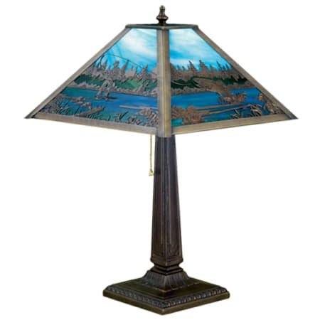 Meyda Tiffany Table Lamp from the Fish Du Jour Collection Etched Brass