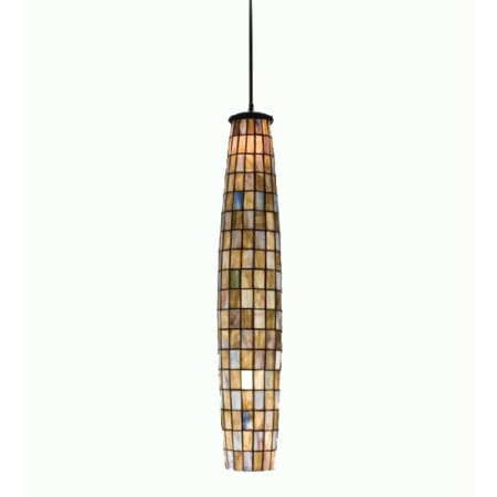 Meyda Tiffany Single Light 6-1/2" Wide Mini Pendant with Handmade Shade Mahogany Bronze