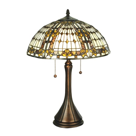 Meyda Tiffany Tiffany Two Light Table Lamp Mahogany Bronze