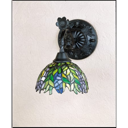 Meyda Tiffany Honey Locust 8" Wide Single Light Wall Sconce with Stained Glass Shade Tiffany Glass