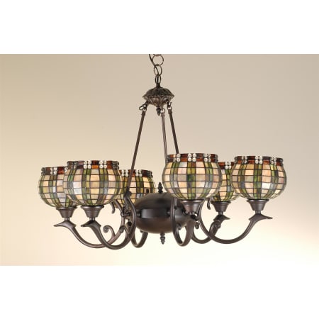 Meyda Tiffany Stained Glass / Tiffany 6 Light Up Lighting Chandelier from the Fixtures Collection Tiffany Glass