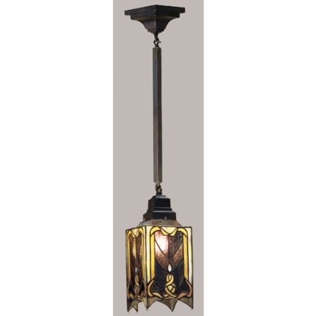 Meyda Tiffany Stained Glass / Tiffany Foyer Pendant from the Cottage Mission Collection Tiffany Glass