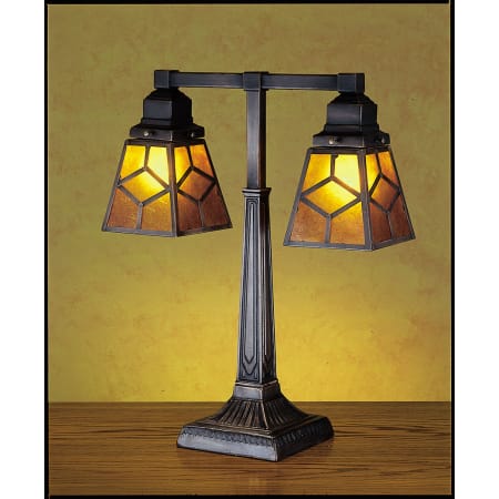 Meyda Tiffany Craftsman / Mission Table Lamp from the Mica Missions Collection Tiffany Glass