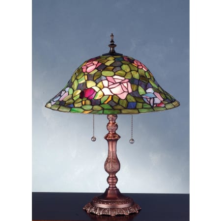 Meyda Tiffany Tiffany Two Light Table Lamp Multicolor / Bronze