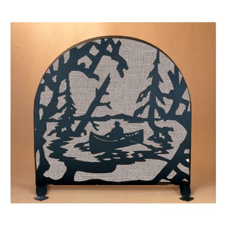 Meyda Tiffany Craftsman / Mission Fireplace Screen from the Old Forge Firescreen Collection Black Mesh
