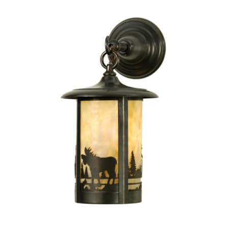 Meyda Tiffany 8" Wide Single Light Lantern Wall Sconce Craftsman Brown