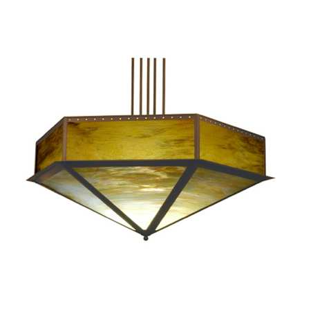 Meyda Tiffany Single Light 51" Wide Pendant with Handmade Shade Antique Copper