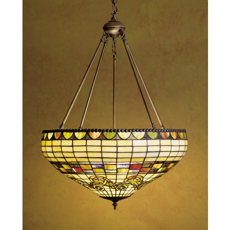 Meyda Tiffany 3 Light 23" Wide Pendant with Handmade Shade Tiffany Glass