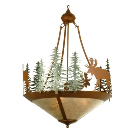 Meyda Tiffany 3 Light 24" Wide Pendant with Handmade Shade Rust