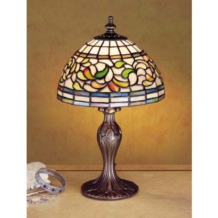 Meyda Tiffany Vintage Stained Glass / Tiffany Accent Table Lamp from the Turning Leaf Collection Tiffany Glass