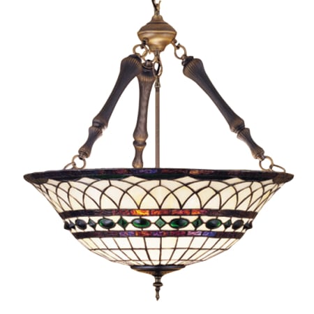Meyda Tiffany 3 Light 24" Wide Pendant with Handmade Shade Mahogany Bronze