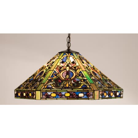 Meyda Tiffany 3 Light 25" Wide Pendant with Handmade Shade Tiffany Glass