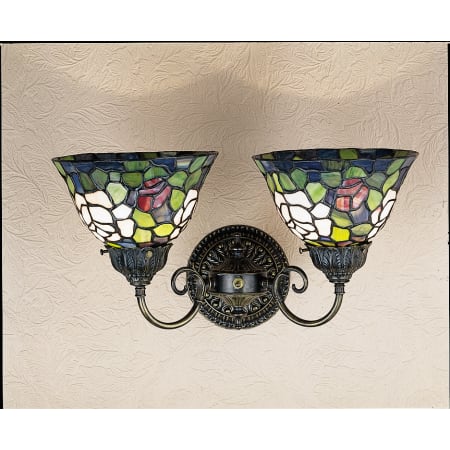 Meyda Tiffany Stained Glass / Tiffany 2 Light Bathroom Fixture from the Tiffany Rosebush Collection Tiffany Glass