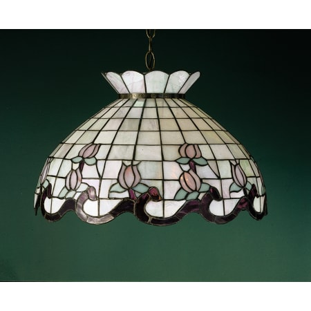 Meyda Tiffany Stained Glass / Tiffany Down Lighting Pendant from the Roseborders Collection Mahogany Bronze