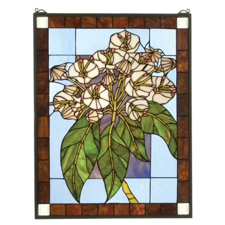 Meyda Tiffany Tiffany Stained Glass Rectangular Window Pane from the Mountain Laurel Collection Solid Brass