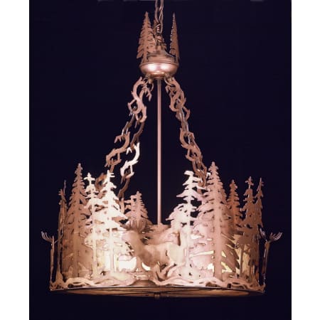 Meyda Tiffany 3 Light 22" Wide Pendant with Handmade Shade Antique Copper / Silver Mica